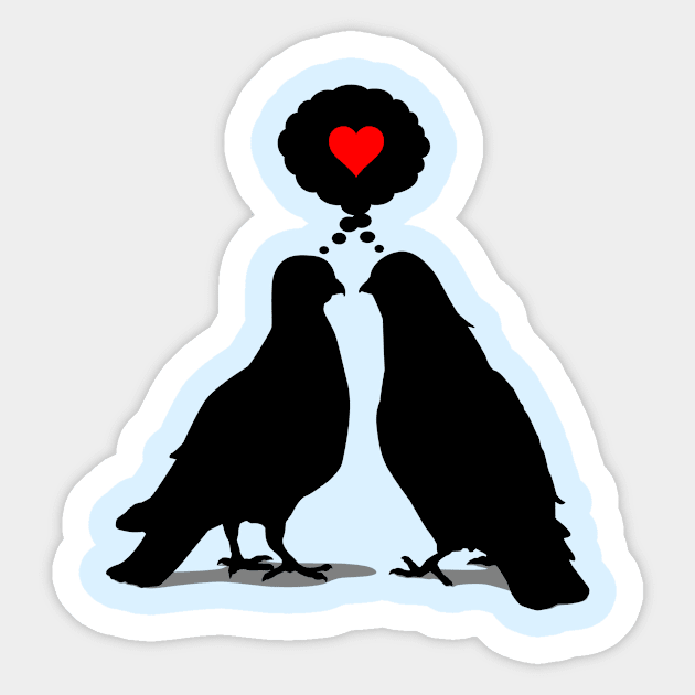 Love thinking Doves - Valentine Birds Sticker by hardwear